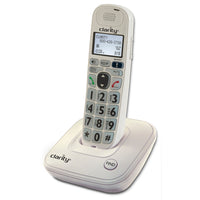 Téléphone Clarity D704 sans fil amplifié/basse vision DECT 6.0 40 dB avec écran CID - Blanc-Niveau de bruit : 40 dB