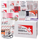 First Aid Central - Trousse de premiers soins règlementaire CSA - Type 3 - Intermédiaire - Grande - Métal-Emballée dans un boîtier métallique mural durable avec logo bilingue de trousse de premiers soins.