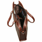 Mancini - Fourre-tout pour portable 14 po - 15.5" x 4.5" x 11.25" - Brun-Convient au portables jusqu’à 14 pouces