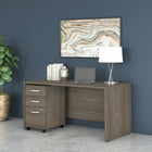 Bureau 60 po x 30 po avec classeur mobile Studio C de Bush Business Furniture - hickory moderne/hickory moderne-Le fini en stratifié thermofusionné protège l’ensemble de mobilier de bureau contre les rayures et les taches