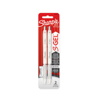 Sharpie - Stylos S-Gel - 0,7 mm - corps blanc - noire - Paquet de 2-Stylo à bille rétractable à encre gel