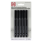TRU RED - Marqueurs permanents - Pointe Fine - Noir - Paquet de 5-Marque la plupart des surfaces facilement et résiste à la décoloration