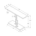 Monarch Specialties - 3266 Table D'Appoint - 48 po L/Blanc Lustre/Metal Chrome-Style moderne et compact idéal pour les petits espaces