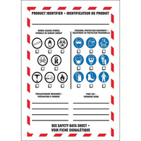 Accuform Signs - Étiquettes D'Identification De Produit, Vinyle, Feuille, 7po Lo X 10po La, paquet de 5-Format Feuille