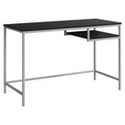 Monarch Specialties - 7369 Bureau 48 po L - Espresso/Metal Argent-Spacieux dessus de table fini espresso