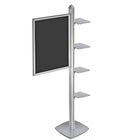 Azar Displays – Présentoir sur pied avec tablettes carrées (300295-SLV)-Structure encliquetable