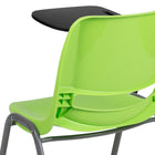 Flash Furniture - Chaise coquille ergonomique verte avec accoudoir-tablette rabattable pour droitiers, paquet de 5-Accoudoir-tablette en plastique pour droitier avec rainure pour crayon