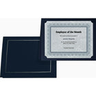 Porte-certificats St. James Classique, toile, marine, métallisation de ton or, 5/emb.-Papier couverture 80 lb (300 g/m2), toile, marine