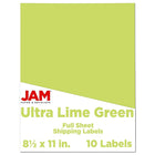 Jam Paper Étiquettes autocollantes pleine page Astrobright, 8 1/2 x 11 po, vert Terra, 10/paquet-Taille : 8,5 x 11 po