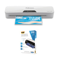 Fellowes - Offre groupée avec plastifieuse 12,5 po et 200 pochettes 3 mil format Lettre-Plastifie des documents jusqu’à 12,5 po
