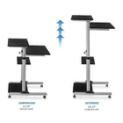 Mount-It! - Bureau d’ordinateur debout mobile/poste de travail à hauteur réglable (Bureau debout + support pour écran)-Réglage de la hauteur : 17 po