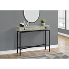 Monarch Specialties - 3454 Table D'Appoint - 42 po L/Faux Bois Gris/Console Noir-Grand tiroir de rangement pour votre courrier ou vos clés
