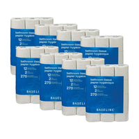 Baseline - Papier hygiénique, rouleau double, 8 paquets de 12-Papier hygiénique doux à 2 épaisseurs