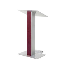 Urbann - Lutrin Y5 avec roulettes - aluminium et bois - acajou-Autoportant avec roulettes, discours