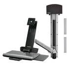 Ergotron ? Système combo assis/debout StyleView avec petit support d?unité centrale, blanc brillant (45-273-216)-Ajustement ergonomique de la hauteur de l?écran ACL de 25 po pour un travail assis ou debout
