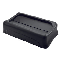 Couvercle à bascule Rubbermaid Slim Jim, noir-Le plastique robuste et résistant est à l'épreuve de la rouille et facile à nettoyer.
