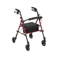 Drive Medical - Rollator à hauteur réglable avec roues de 6 po, rouge-Rouge, aluminium