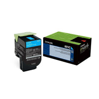 Lexmark™ - Cartouche de toner cyan, programme de retour, 80C10C0-Cyan 