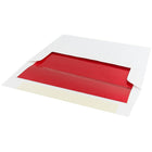 JAM Paper Enveloppes avec revêtement intérieur et fermeture gommée, 5 1/4 x 7 1/4 po, blanc avec intérieur rouge, 100/paquet-Ouverture : Livret