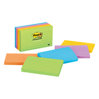 Post-it - Feuillets collection Jaipur, ligné, 7,6 cm x 13 cm (3 po x 5 po), 100 feuillets/bloc-Tous les feuillets Post-it sont recyclables