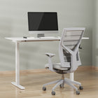 Ezywork - Cadre de bureau debout manuel - manivelle - blanc-Longueur de plateau de table recommandée : 40" - 63" (100cm - 160cm)