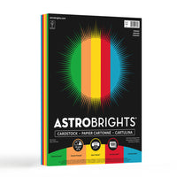 Astrobrights - Papier cartonne colore, 8,5 po l x 11 po H, 65 lb/176 gsm, assortiment de 5 couleurs primaire, 100 feuilles-Poids de base : 65 lb./176 gsm