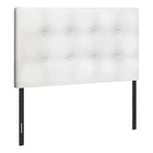 Monarch Specialties - 6002T Lit Simple Tete De Lit Simili - Cuir Blanc-Tête de lit bouton touffeté et rembourré en similicuir blanc