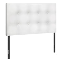 Monarch Specialties - 6002T Lit Simple Tete De Lit Simili - Cuir Blanc-Tête de lit bouton touffeté et rembourré en similicuir blanc