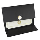 St. James - Porte-certificats/porte-documents - Sceau d'or avec ruban rouge - noir - paquet de 5-Insertion facile de documents de format lettre (8-1/2 x 11 po) dans les fentes d'angle découpées à la forme