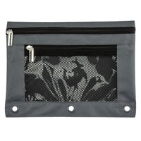 Pep Rally - Pochette pour reliure à 3 anneaux - Gris-Contient de petits articles comme des articles de papeterie, des règles, des gommes et des stylos