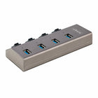 StarTech - Hub USB-C auto-alimenté à 4 ports avec interrupteurs On/Off individuels - Gris sidéral-Étendez la connectivité de votre ordinateur portable ou de bureau USB Type-C ou USB Type-A en ajoutant 4 ports USB-A avec des commutateurs de port individuels