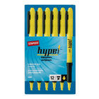 Staples – Surligneurs Hype! Gripped genre stylo, pointe biseautée, jaune, paquet de 12-Écrit et surligne de façon précise