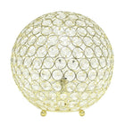 Lampe de table Elegant Designs à paillettes boule de cristal de 10 pouces, dorée-Lampe de table