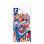 Staedtler - Crayons de couleur effaçables, couleurs assorties, paquet de 36-Parfait pour les projets scolaires d'art