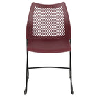 Flash Furniture - Chaise empilable bourgogne de la série HERCULES à dossier ventilé et à base traîneau enduite de poudre noire-Conception à dossier et siège en plastique bourgogne aux contours ergonomiques