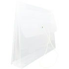 JAM Paper – Enveloppes plastique, exp. 2,63, fermeture élastique, livret, 9¾ x 13 po, poly transparent, paquet de 10-Ouverture : format livret