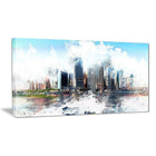 Designart – Paysage urbain imprimé sur toile, arrière, 4 panneaux (PT3314-40-20)-Impression