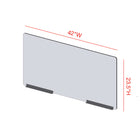 Mark Maker Modular Sneeze Guard Front - 1/4" Clear Acrylic with 42" W x 23.5" H panel - two 12" bottom rails - no pass through-Made from 1/4” clear acrylic.