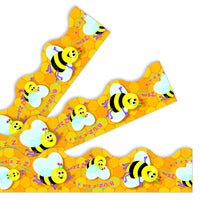 TREND - Abeilles occupées Terrific Trimmers, 5,7 cm l x 99,1 cm L, paquet de 12-Bordures ondulées précoupées fonctionnent avec tout babillard et espace d'affichage. Fixez avec du ruban adhésif ou agrafes.