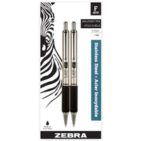 Zebra - Stylo à bille rétractable F-402 - 0,7 mm - noir - paquet de 2-Le stylo à bille rétractable possède un corps de style professionnel et une pointe fine