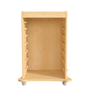 Flash Furniture - Chariot de rangement pour panneaux d'accessoires muraux STEAM Bright Beginnings de qualite commerciale,en bois-Chariot de rangement mobile en bois pour tableaux d'accessoires muraux STEAM