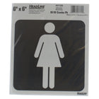 Headline Sign - Ensemble d'autocollants Homme/Femme - 6 po H x 6 po L - Noir/Gris - Paquet de 2-Message du panneau : « PICTOGRAMME FEMME ET PICTOGRAMME HOMME »