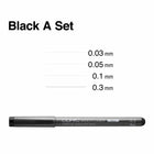 Copic - Multiliner fine nib stylos encreurs - set noir A - lot de 4-pointes remplaçables