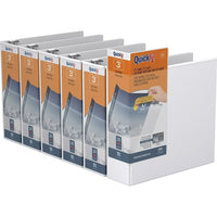 Reliure à anneaux View QuickFitMD 3 po AD-blanc, Paquet de 6-Vue en anneau rond, blanc, capacité de 600 feuilles, 3"
