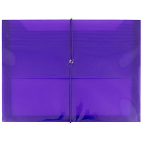 JAM Paper Enveloppes plastique format livret extensibles, fermeture à bande élastique, 9 3/4x2 5/8x13 po, violet, 12/paq.-Taille : 9,75x13x2,63 po