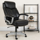 Flash Furniture - Fauteuil direction pivotant HERCULES Big and Tall, capacité de 500 lb, cuir noir (GO18501LEA)-Mécanisme de verrouillage d'inclinaison