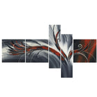 Design Art – Art Abstract Thought, impression sur toile de première qualité, 5 panneaux (PT143-RED)-Impression