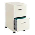 Hirsh Industries - Classeur vertical Space Solutions à profondeur de 18 po avec roulettes, 2 tiroirs, blanc perlé-Tiroirs format lettre