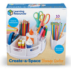 Learning Resources - Centre de stockage Create-A-Space™, Blanc-Rangement de bureau : Le centre de stockage tout-en-un dispose de tout l'espace dont vous avez besoin pour garder votre salle de classe, votre salle de jeux ou votre bureau sans encombrement.