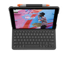 Logitech - Slim Folio Étui Clavier Sans Fil pour iPad (7ème, 8ème et 9ème génération) - Graphite-Autonomie de 4 ans : Slim Folio utilise 2 piles bouton remplaçables pour alimenter votre clavier. Grâce à un système de gestion intelligente de l’alimentation, utilisez Slim Folio pendant 4 ans sans avoir à remplacer les piles. (Sur la base d'une utilisation quotidienne d'environ 2 heures)